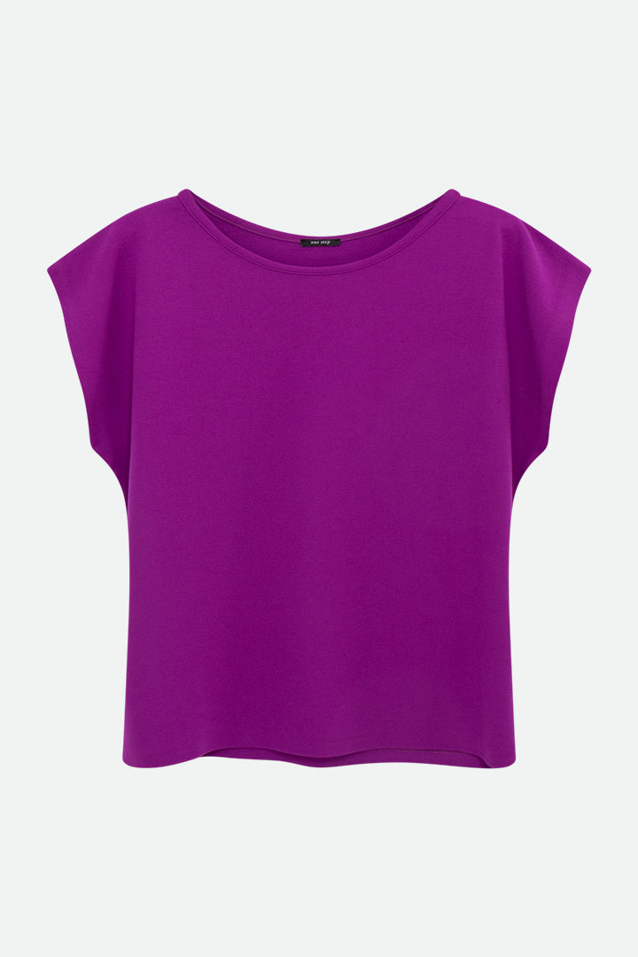 MARIA - T-shirt violet maille