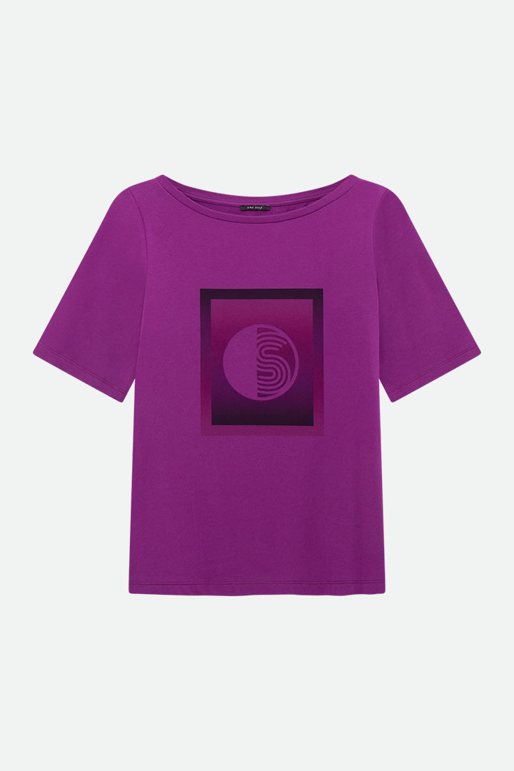 MATHEO - T-shirt violet visuel monogramme