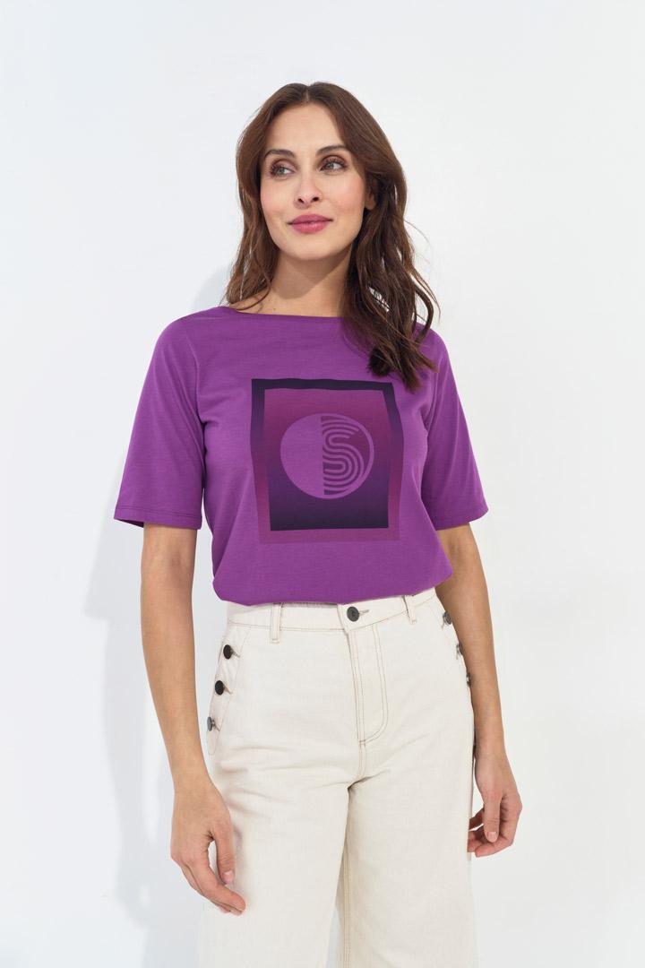 MATHEO - T-shirt violet visuel monogramme