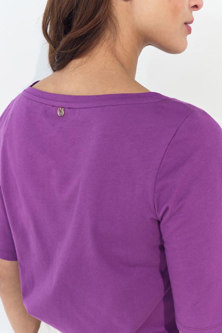 MATHEO - T-shirt violet visuel monogramme