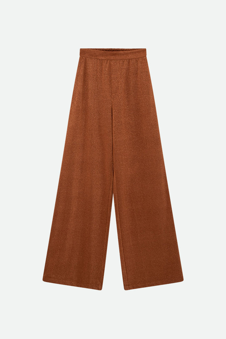 PRIDE - Pantalon marron maille irisée