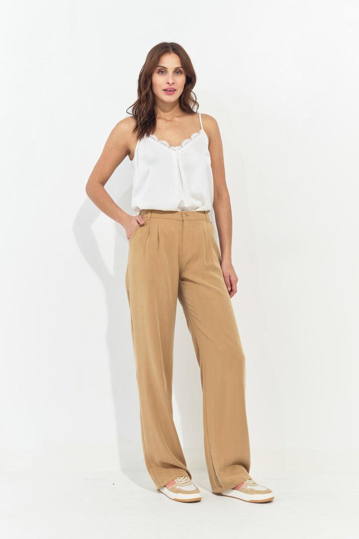 PALMA - Pantalon de costume beige large