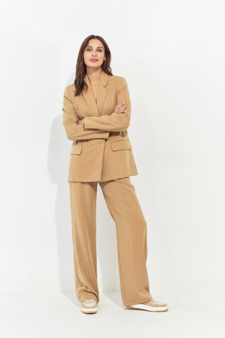 PALMA - Pantalon de costume beige large