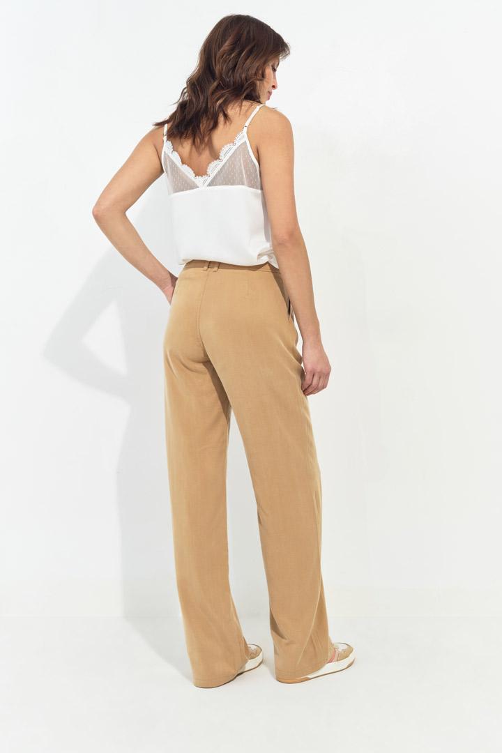 PALMA - Pantalon de costume beige large