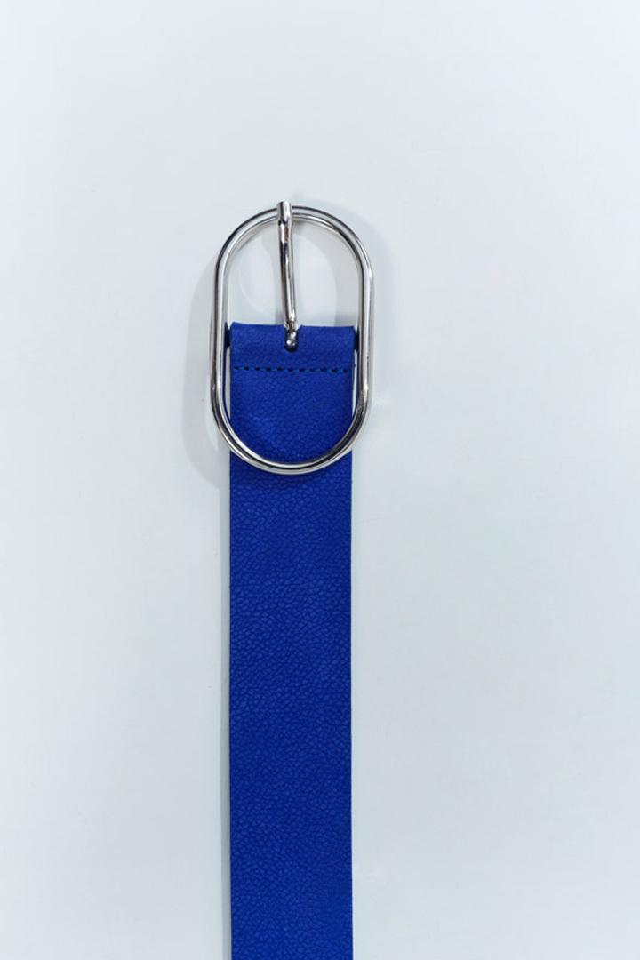 ACCESS - Ceinture bleue cuir velours