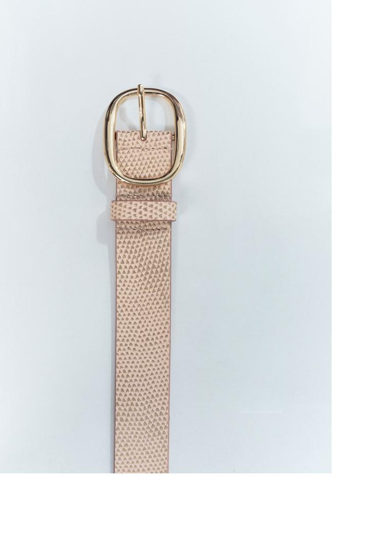 ALCAZAR - Ceinture rose cuir imprimé animalier