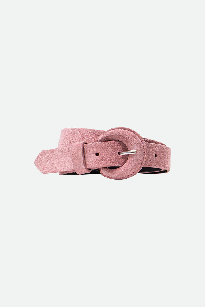 ANDREW - Ceinture rose en cuir velours