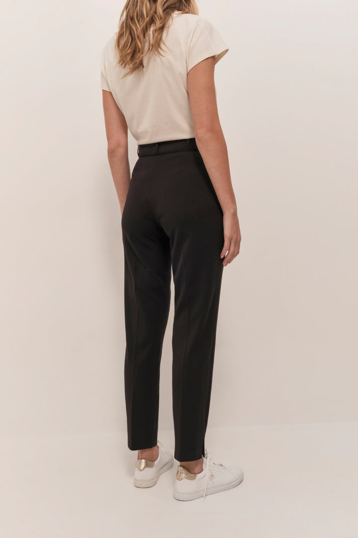 POPPY - Pantalon droit noir façon laine froide