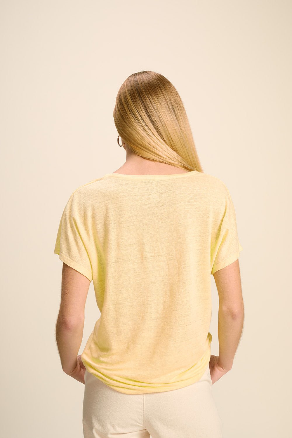 MINCO - T-shirt mimosa uni en maille de lin