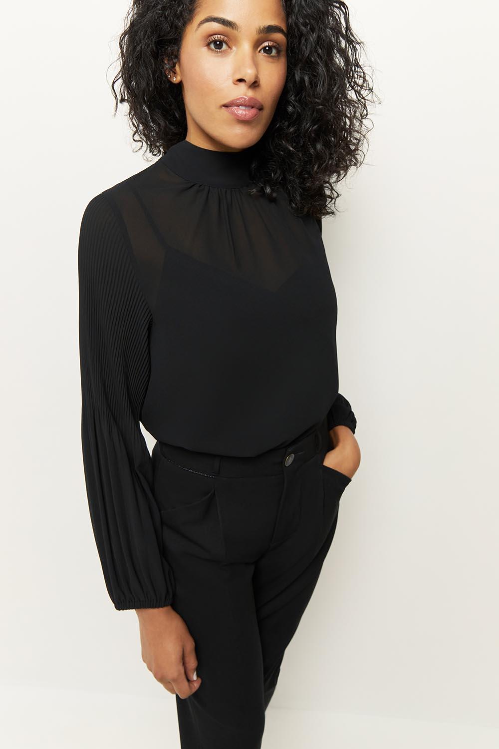 Blouse discount transparente noire