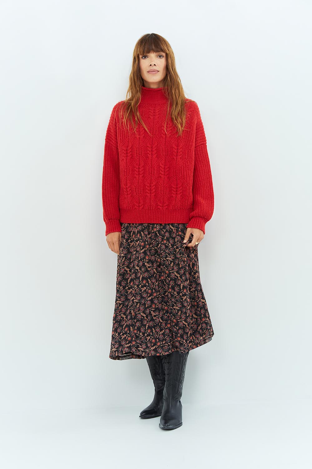 TENERIFE - Pull rouge en tricot fantaisie – One Step