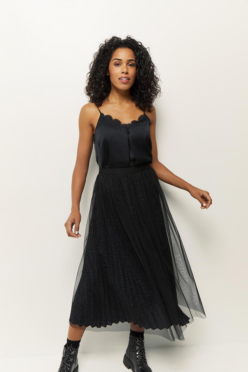 Jupe longue en tulle noir new arrivals