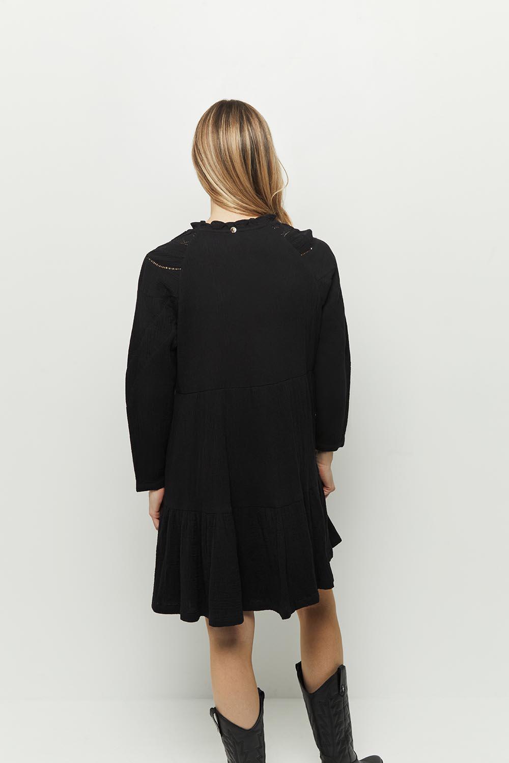 Robe noire gaze online de coton