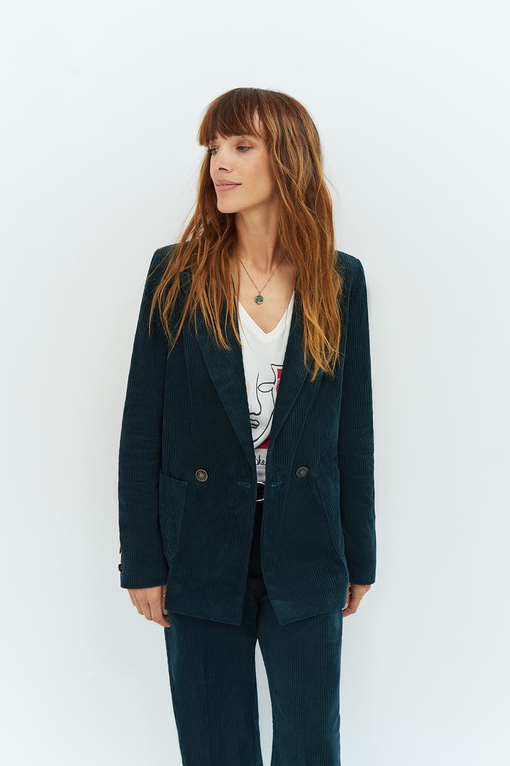 Veste en velours verte femme new arrivals