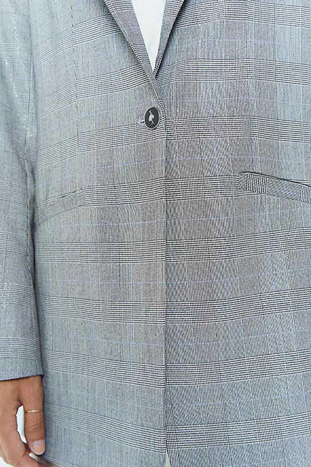 VANCE - Veste de costume gris à motif prince-de-galles