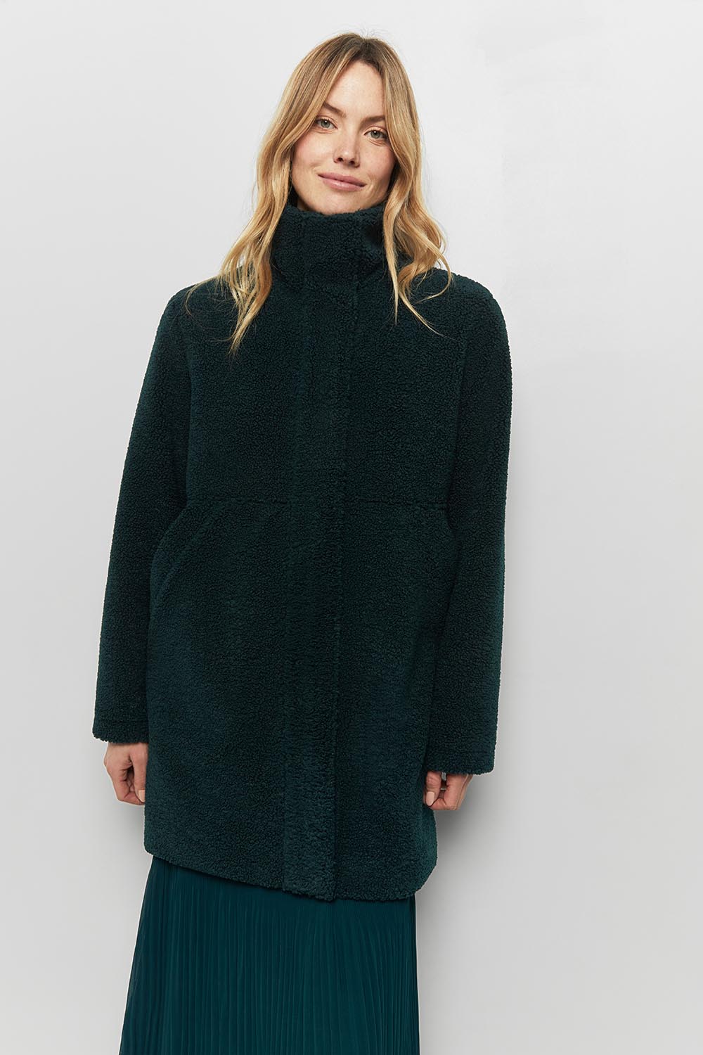 Manteau bouclette vert hot sale