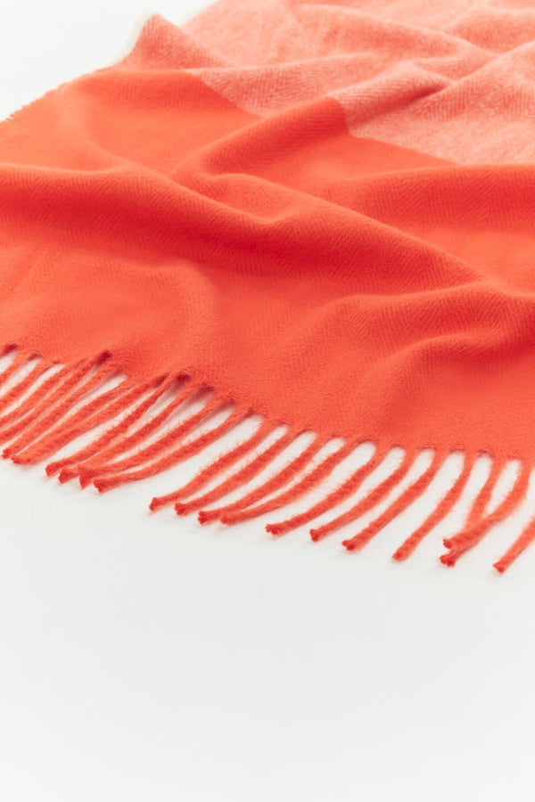 ALEXA - Grande écharpe orange à motif chevrons