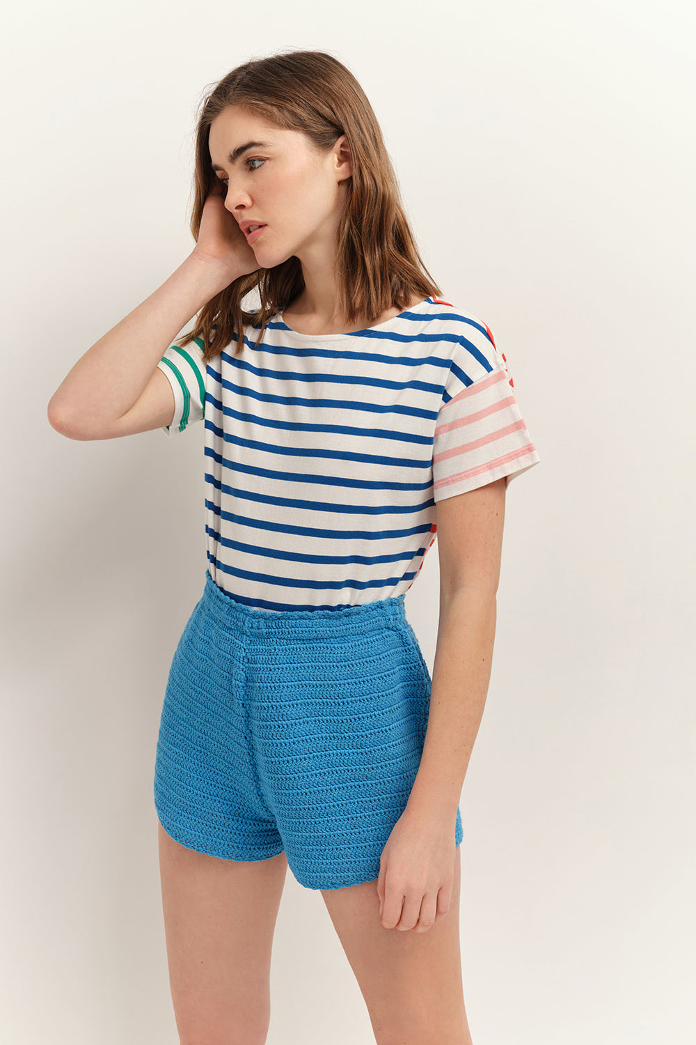 MUSSY - T-shirt marinière à motif rayures couleur