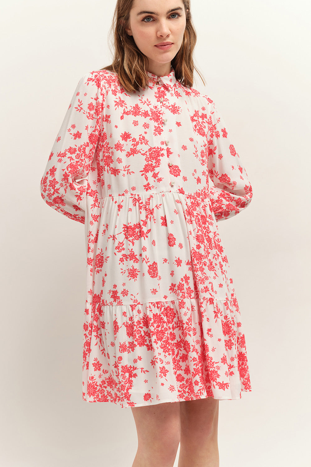 RICHTIE - Robe hibiscus Lenzing™ Ecovero™ à imprimé faïence bohème