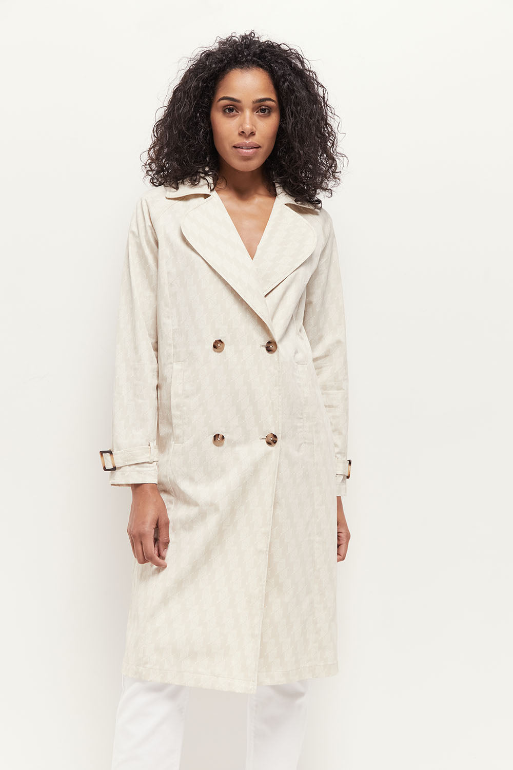 DITTI - Trench beige imprimé monogramme OS