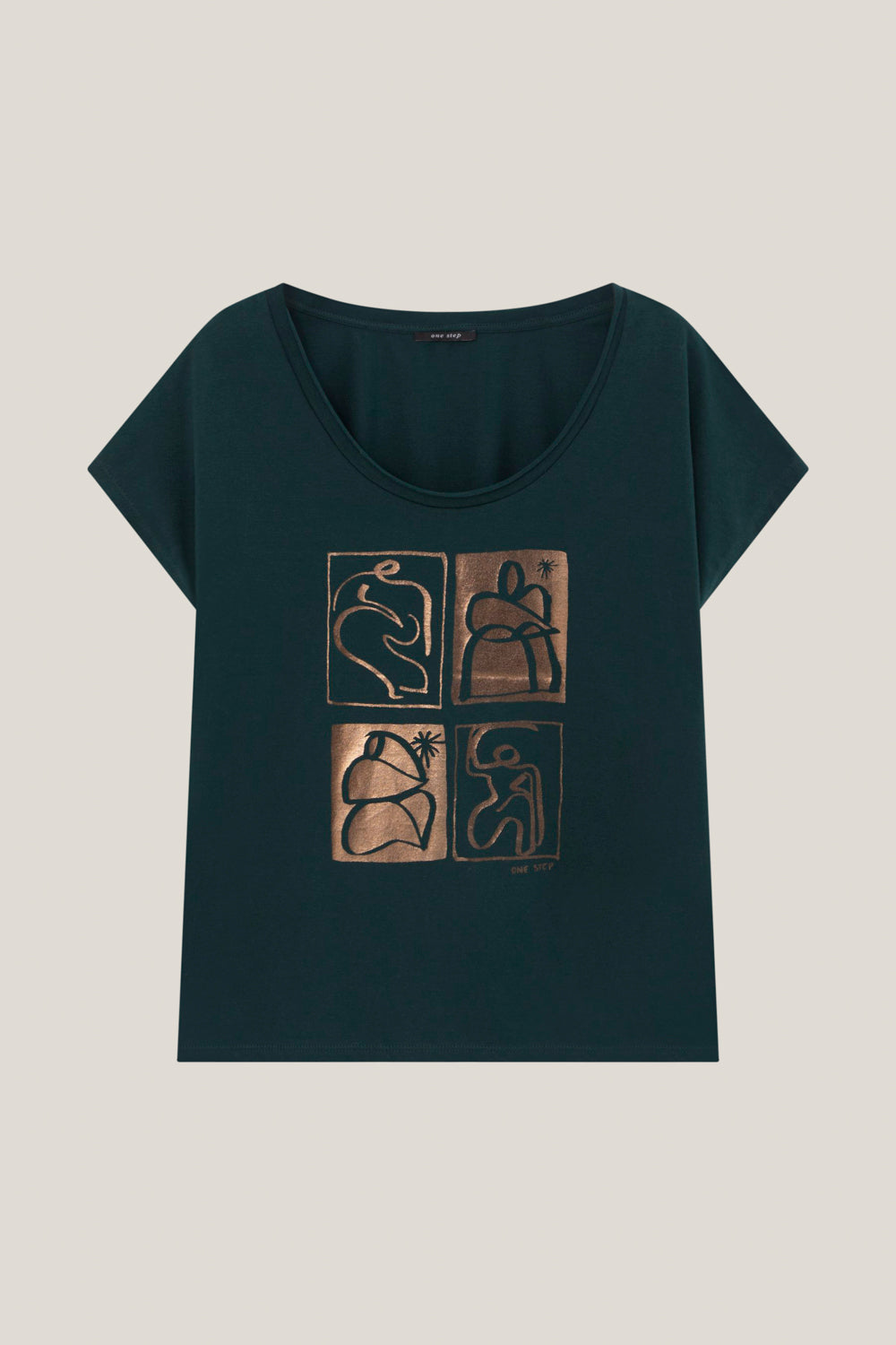 MALIA - T-shirt sycamore visuel danseuses foil cuivré