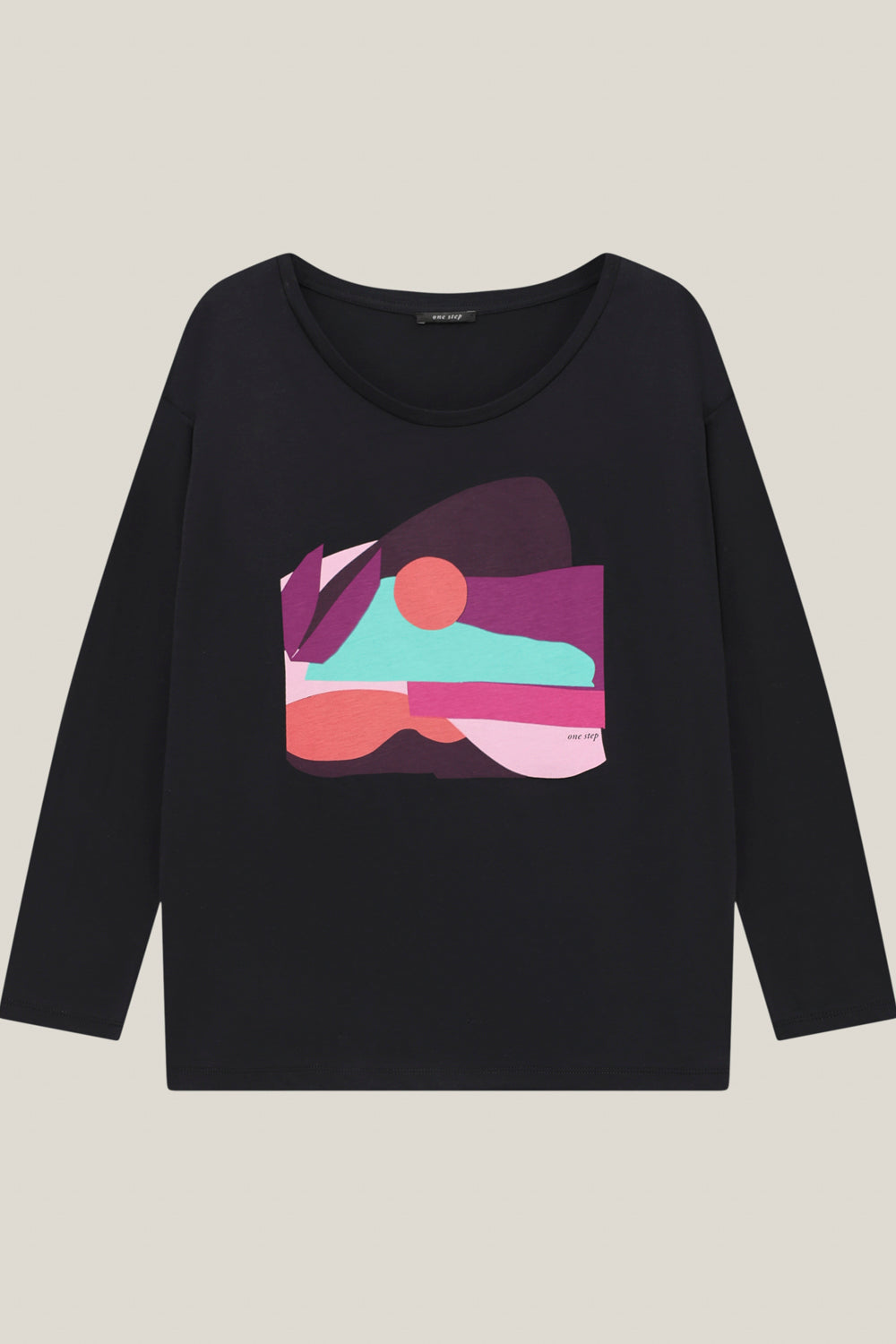 MEZZO - T-shirt marine visuel paysage abstrait