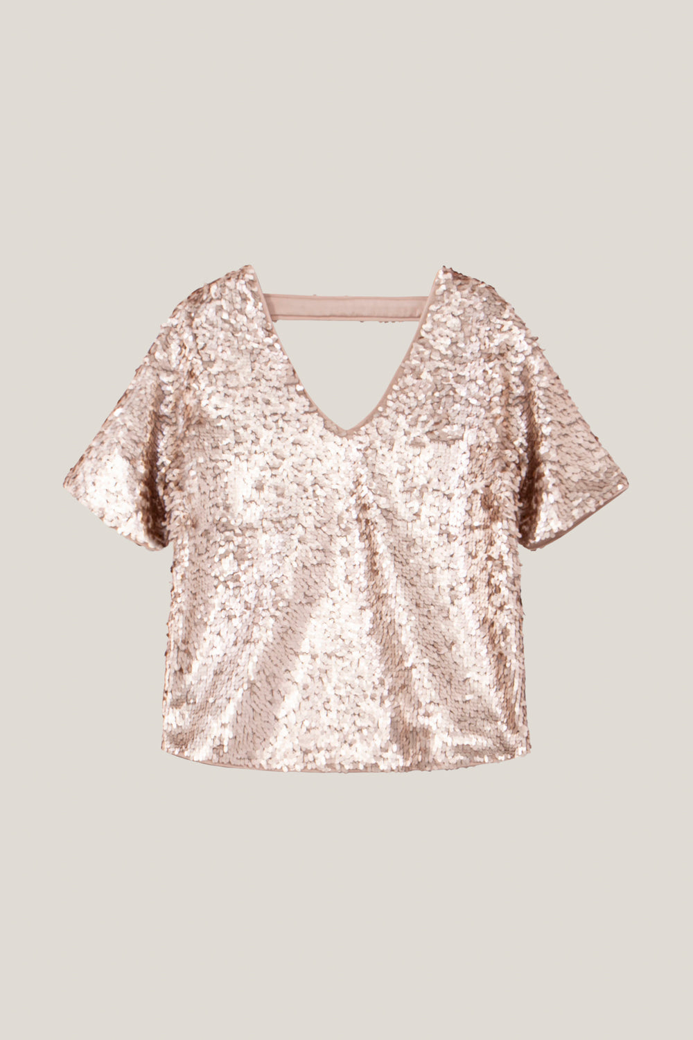 CHANA - Top platine brodé maxi sequins