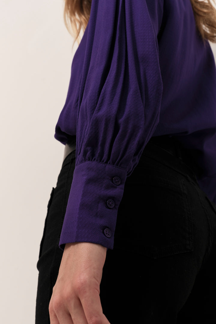 CERES - Blouse purple jacquard fantaisie