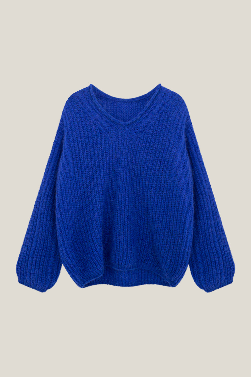 TING - Pull saphir blue tricot fantaisie détails lurex