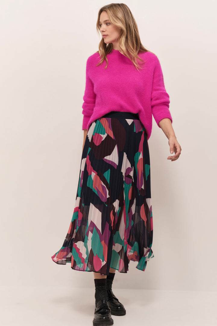 THELMA - Pull fuchsia tricot moelleux