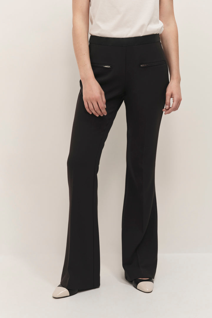 PROSPER - Pantalon de costume noire forme bootcut