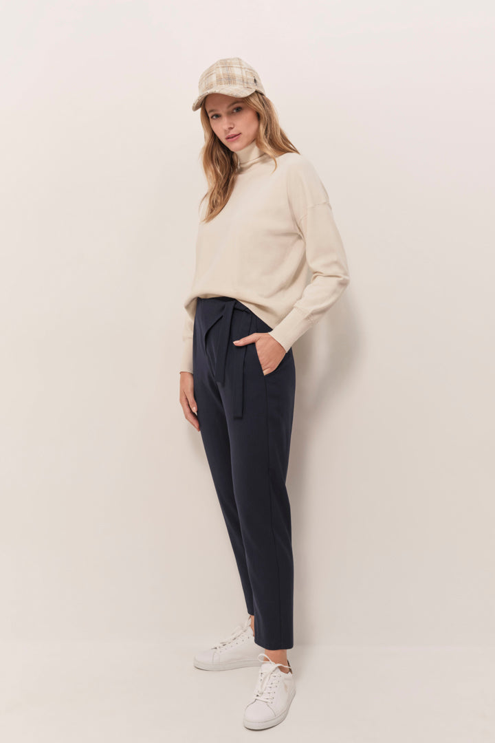 PASSY - Pantalon de costume marine néo-carotte 7/8e à rayures tennis