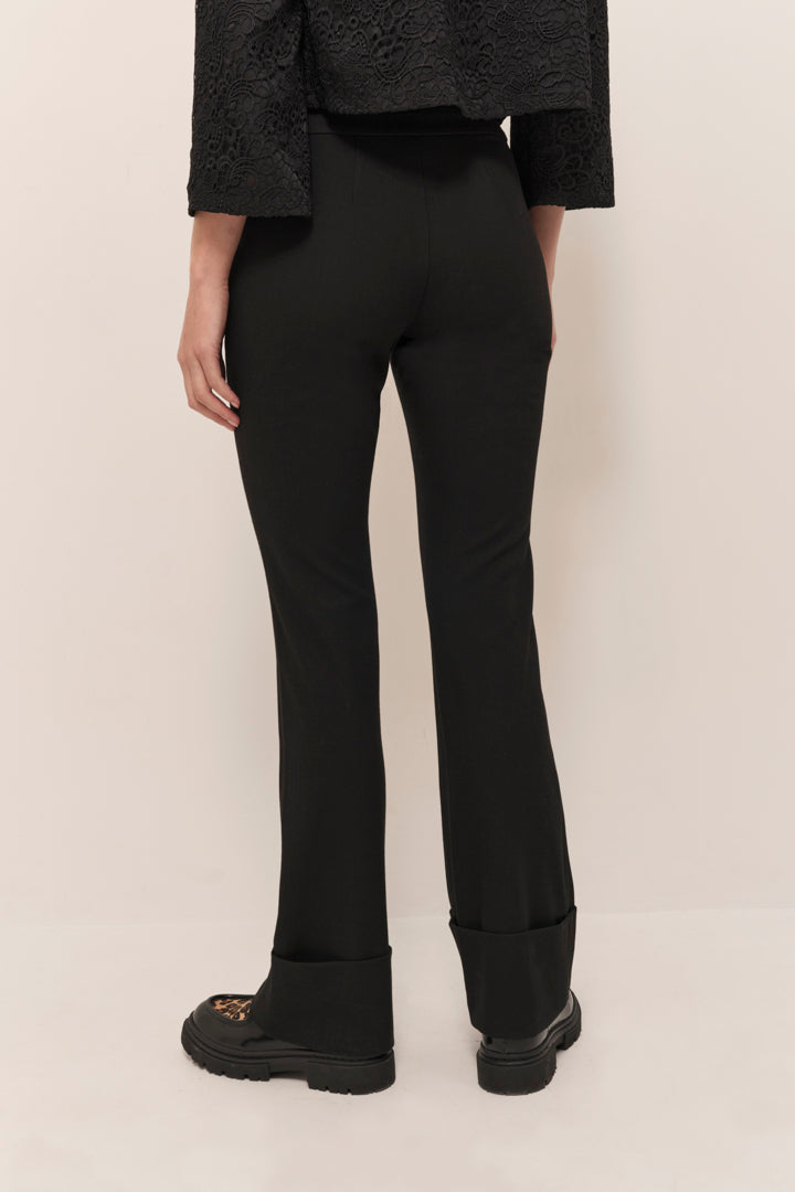 PACHY - Pantalon de costume noire avec larges revers