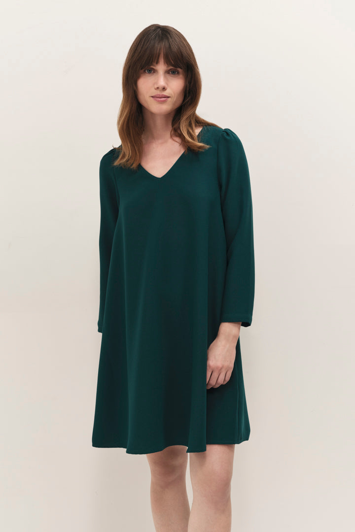 RIOMI  - Robe evergreen fluide forme évasée