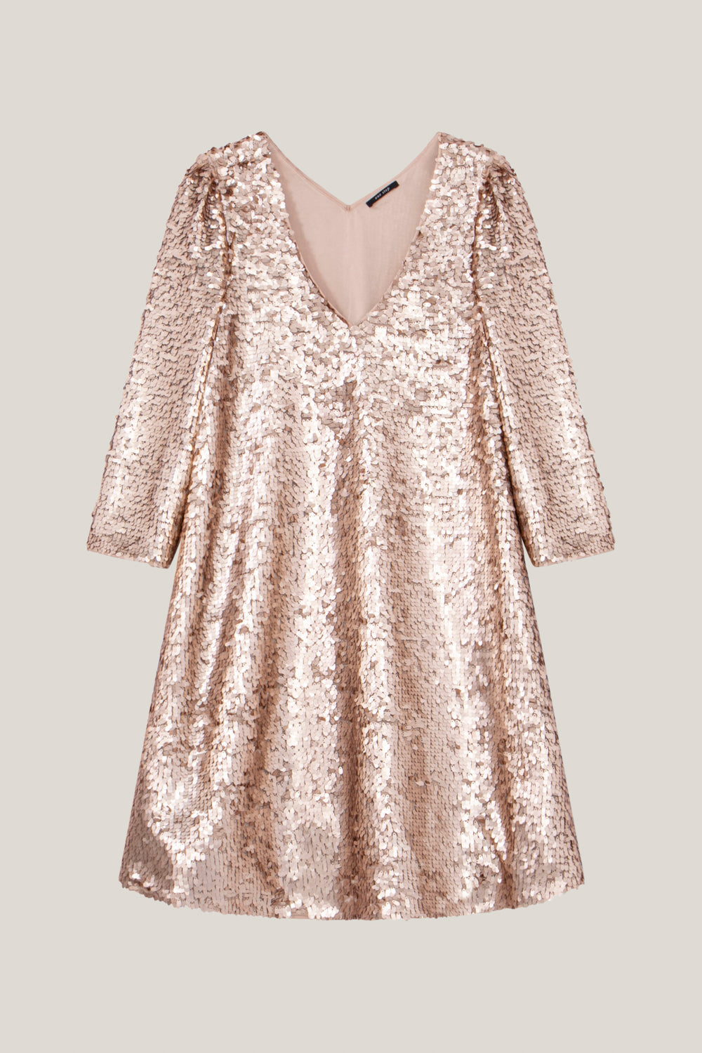 REYNIS - Robe platine brodée maxi sequins