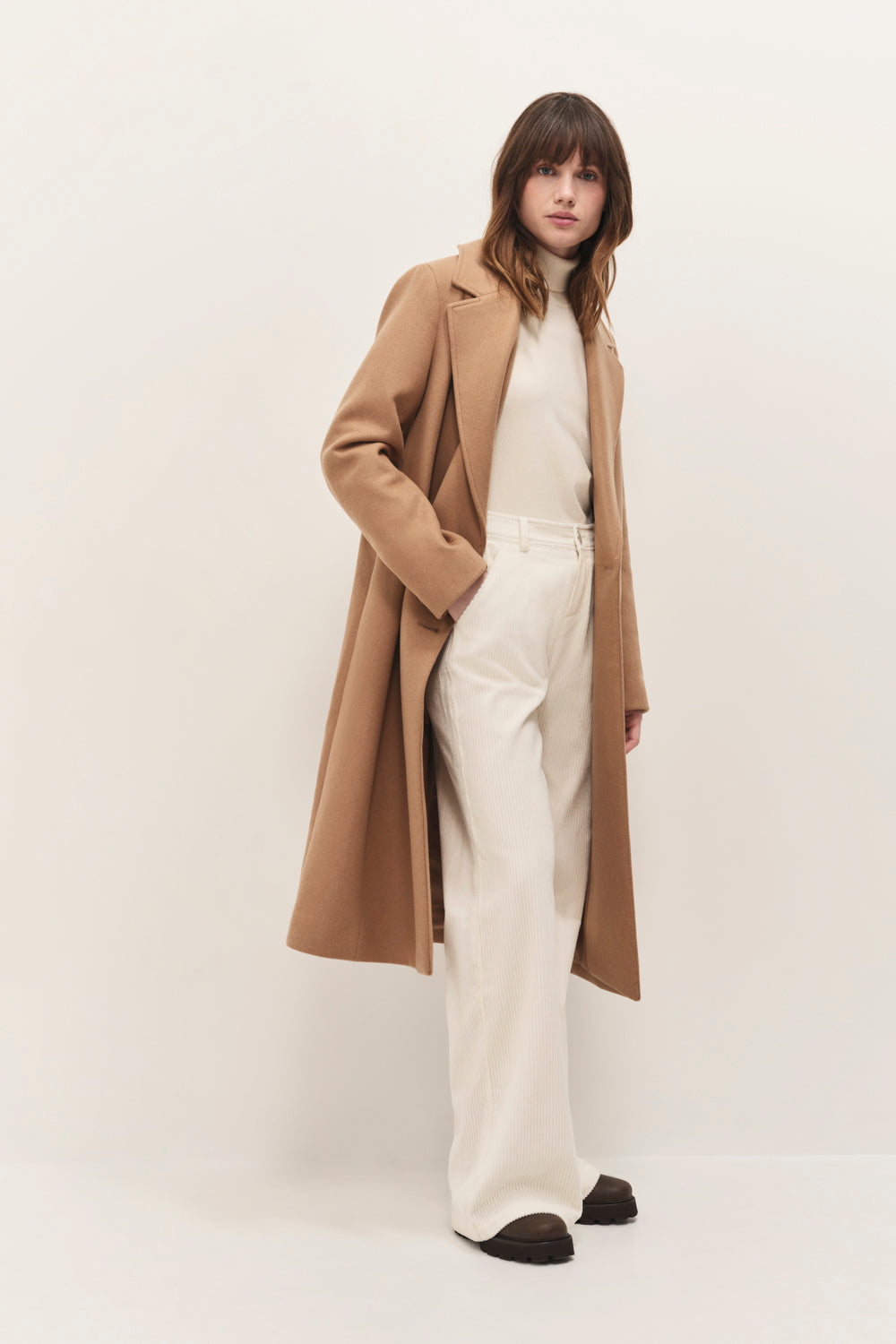 DIMITRI - Manteau long cookie large col tailleur