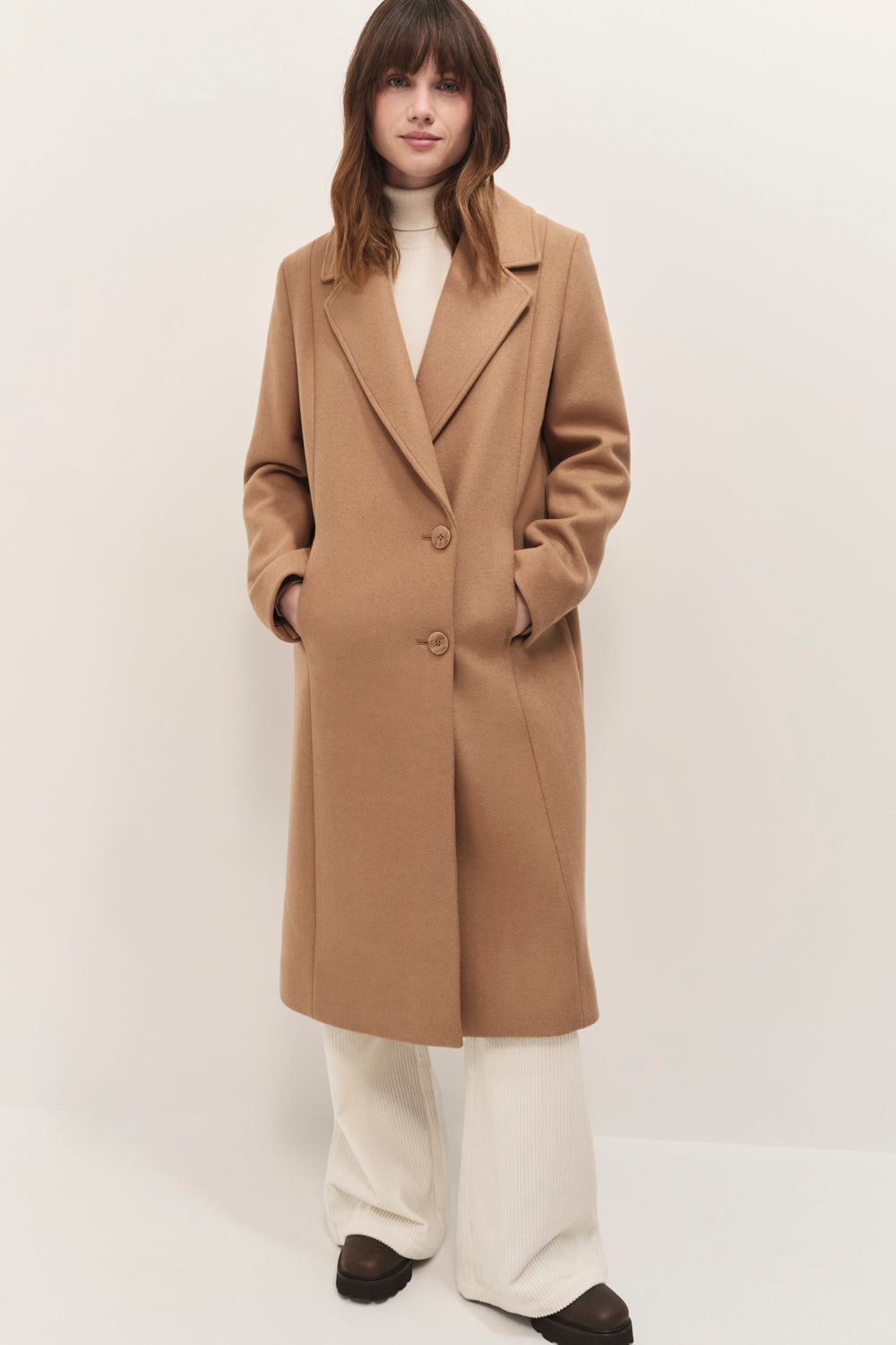 DIMITRI - Manteau long cookie large col tailleur