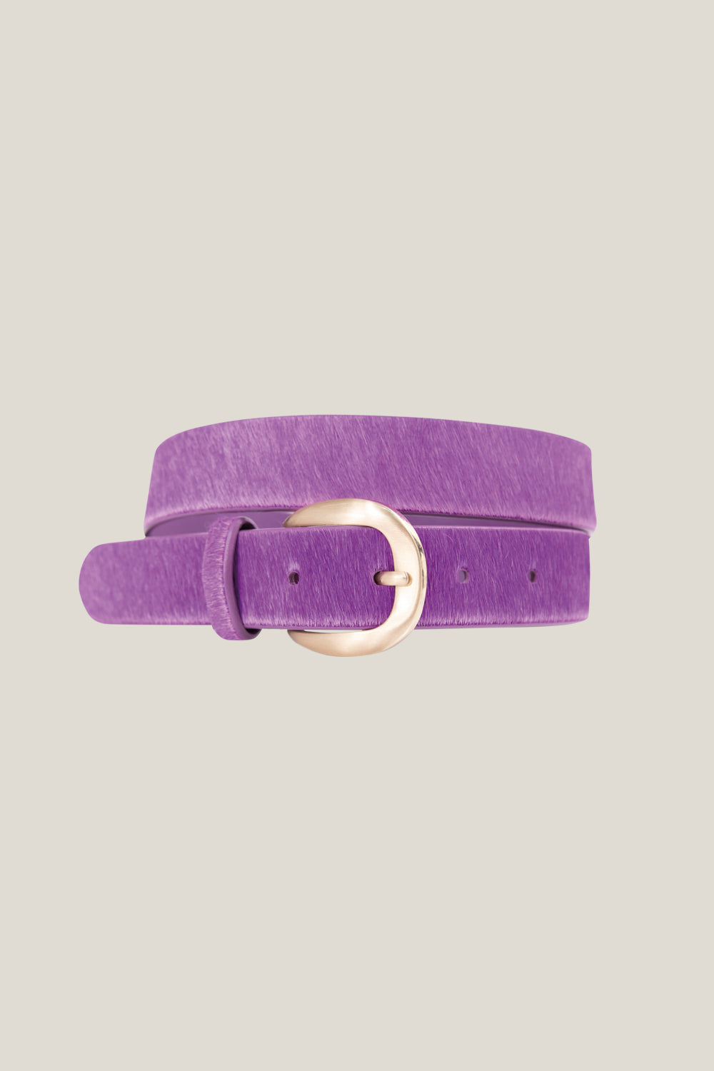 ARTIC - Ceinture purple  en cuir façon poulain