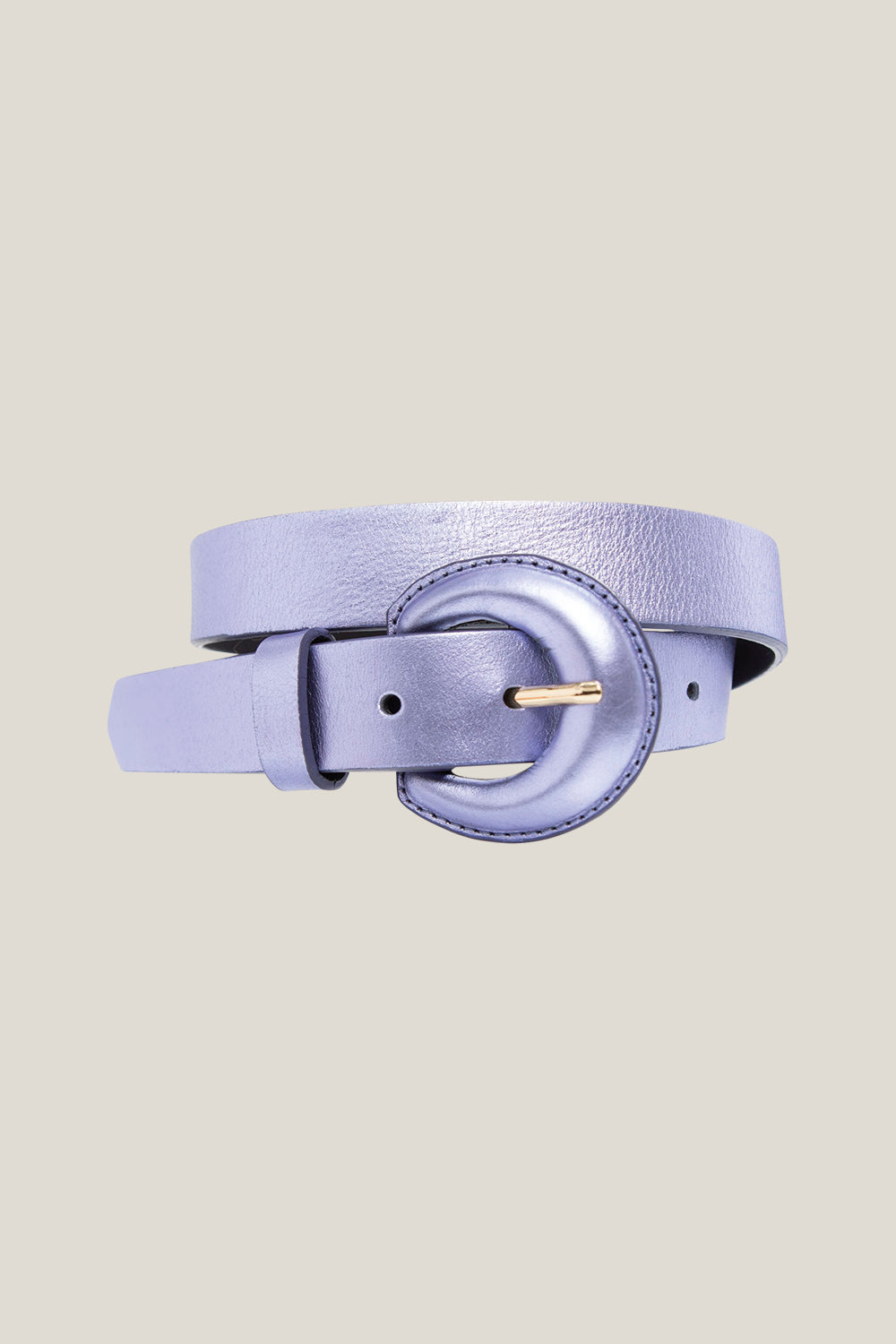 ANDREW - Ceinture purple en cuir métallisé