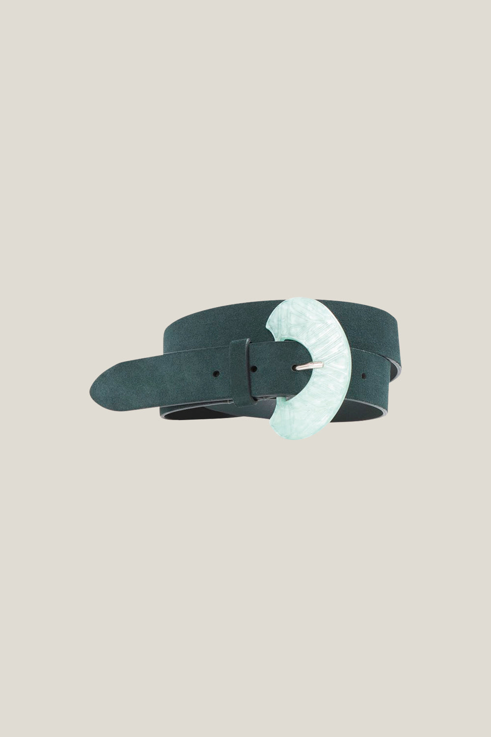 APIS - Ceinture evergreen en cuir velours