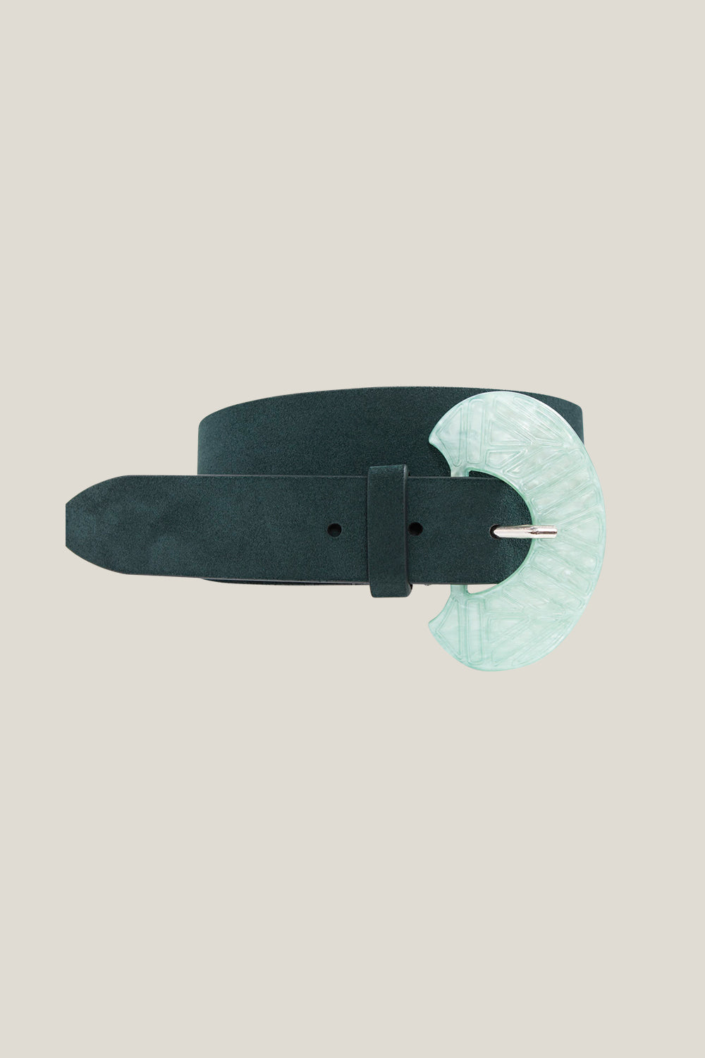 APIS - Ceinture evergreen en cuir velours