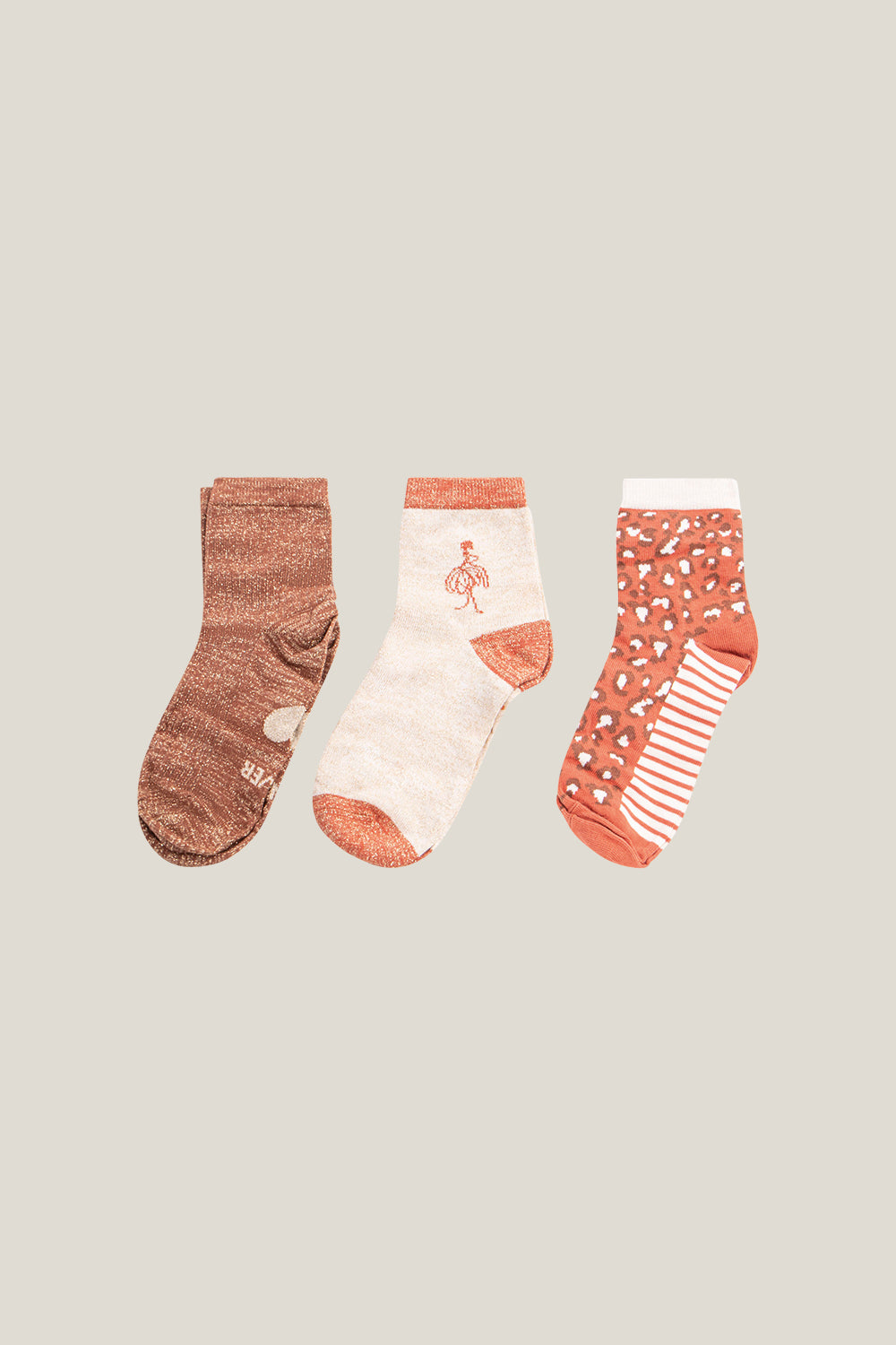 ADDICT - Chaussettes pumpkin, camel et dorées