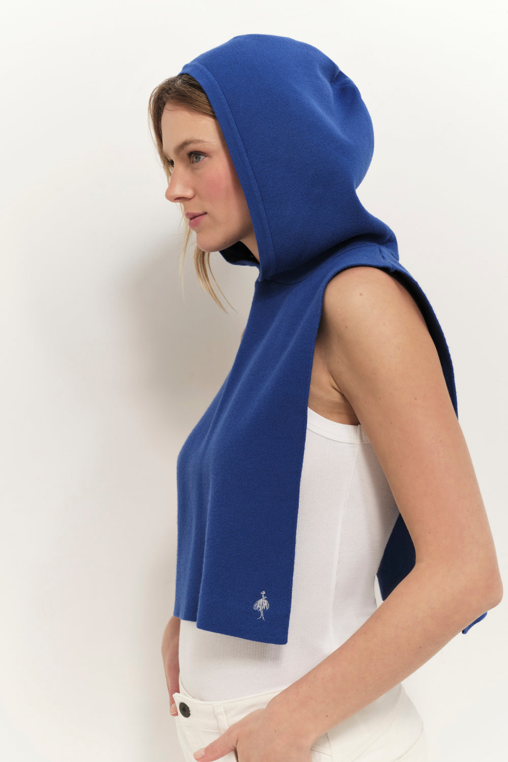 AXEN - Col à capuche santorin blue en tricot