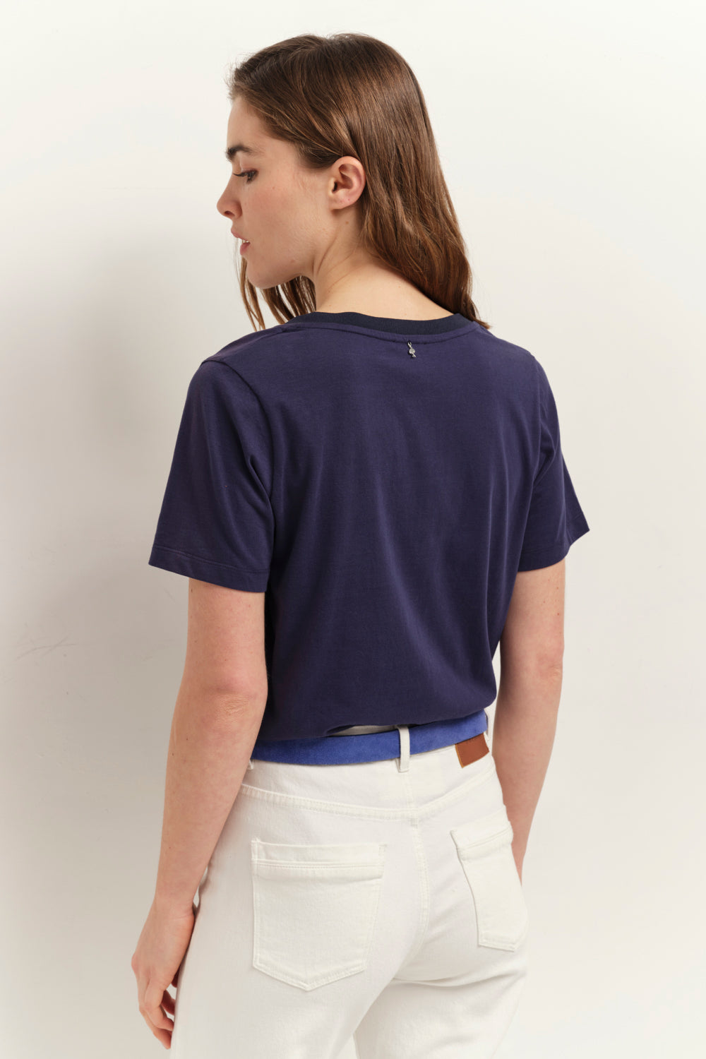 MADIAN - T-shirt estate blue coton bio visuel danseuse futuriste
