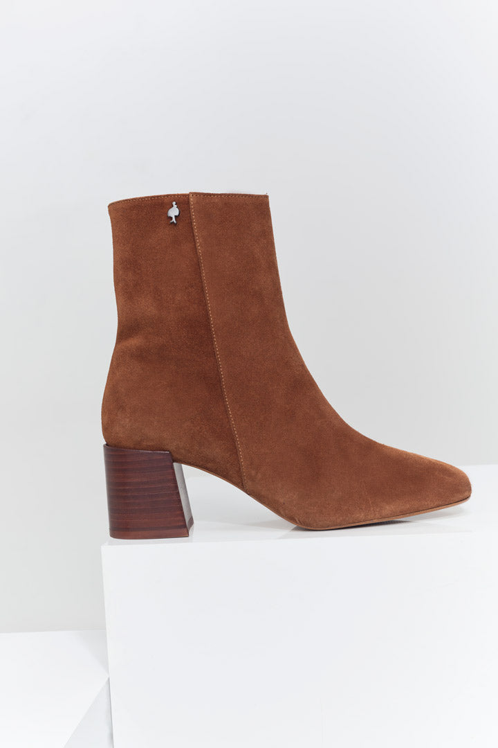 O.HANNA - Boots à talon marron cuir velours