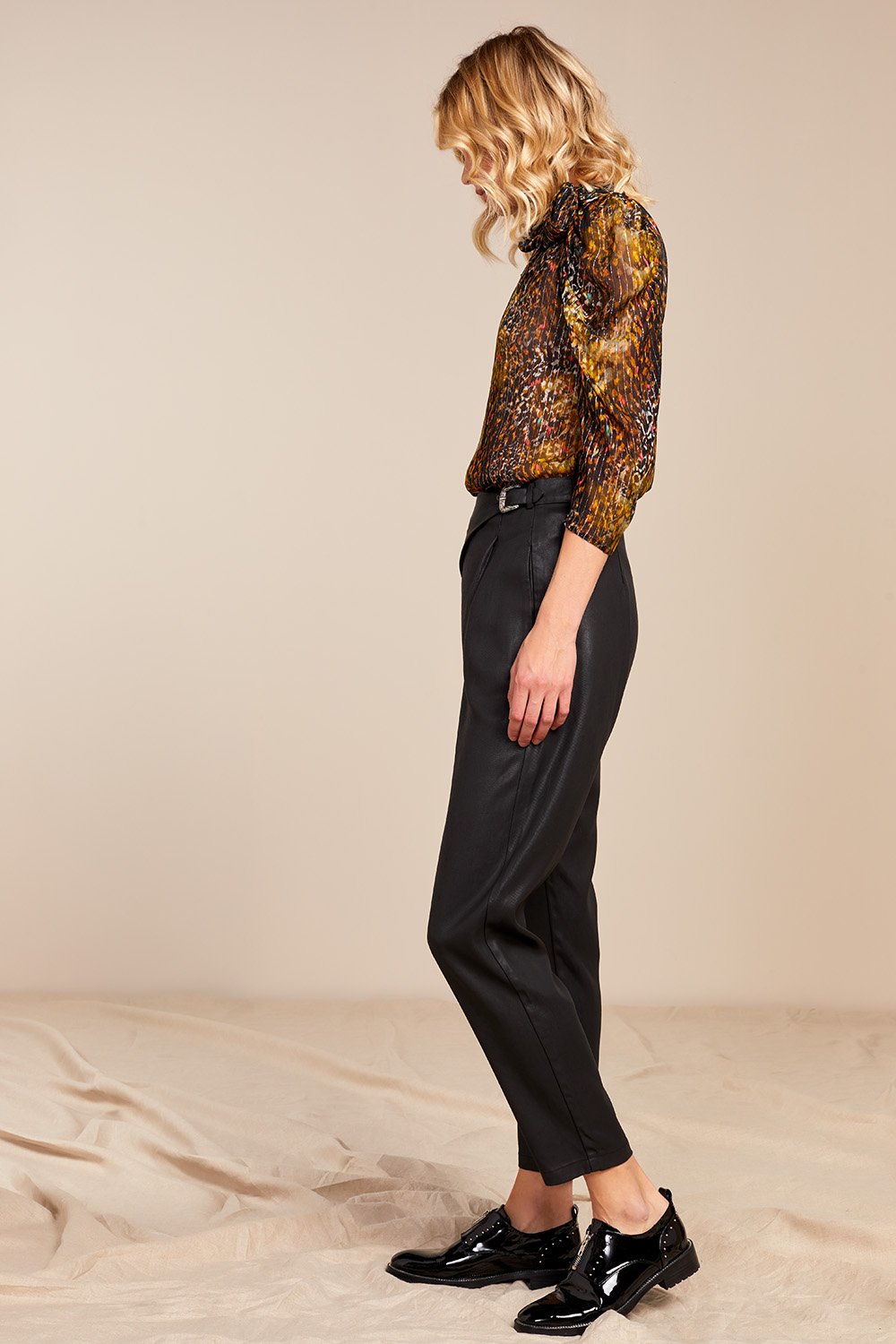 Pantalon enduit femme online zara