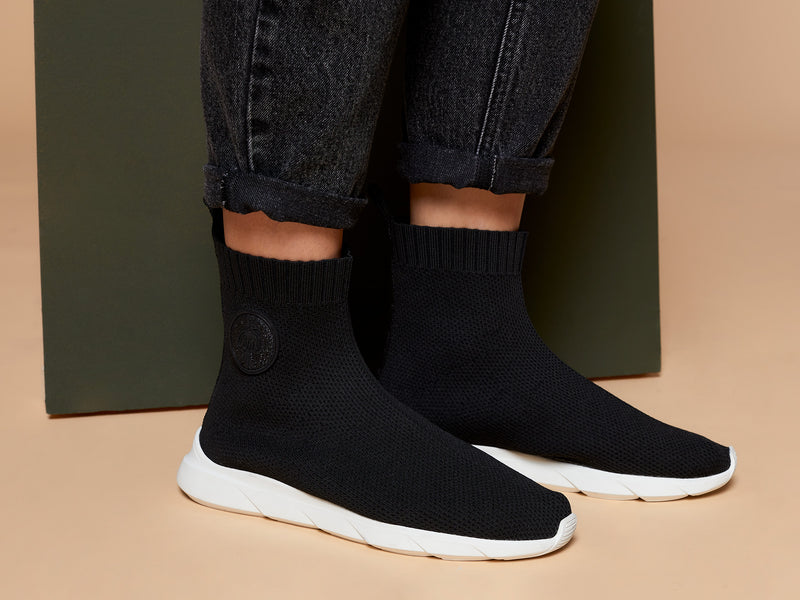 O.JACOU - Boots chaussettes noirs en textile