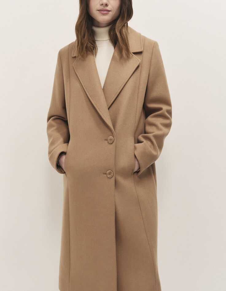 DIMITRI - Manteau long en laine &agrave; large col tailleur-5