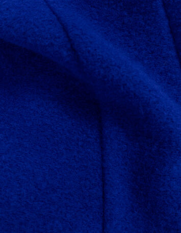 DATURA - Manteau bleu laine bouillie-8