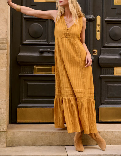 REACH - Robe longue épices à rayures lurex - One Step